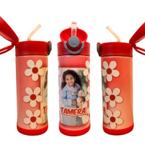 12 oz Kids Personalized Tumbler with Straw – Custom Name & Photo Engraved Cup – Perfect Gift!