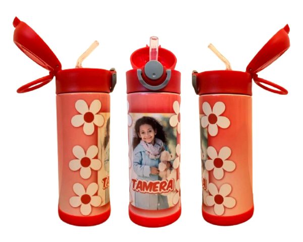 12 oz Kids Personalized Tumbler with Straw – Custom Name & Photo Engraved Cup – Perfect Gift!