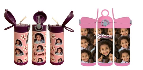 12 oz Kids Personalized Tumbler with Straw – Custom Name & Photo Engraved Cup – Perfect Gift! - Image 2