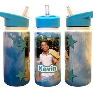 Custom 14 oz Kids Tumbler with Straw – Personalized Name & Photo Engraving – Great Gift!