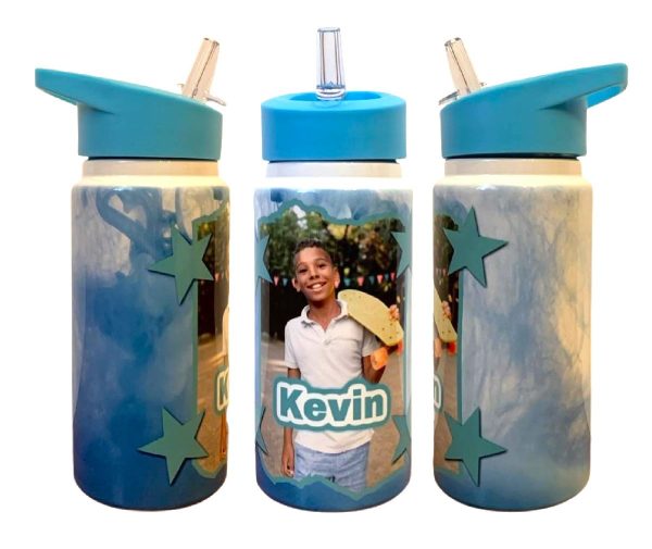 Custom 14 oz Kids Tumbler with Straw – Personalized Name & Photo Engraving – Great Gift!