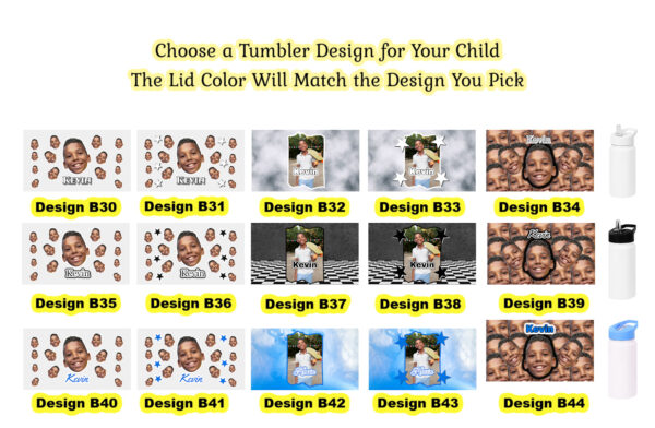 Personalized 14 oz Kids Tumbler Design 2 – Add a Photo – Perfect Gift for Boys! - Image 2