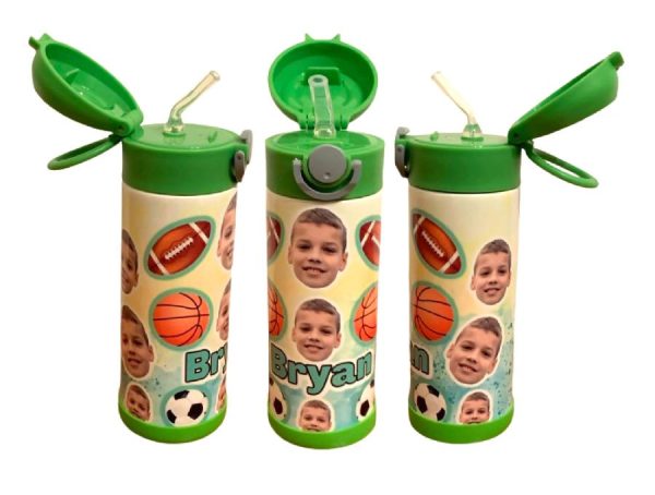 12 oz Kids Custom Tumbler with Straw – Personalized Name & Photo Engraving – Ideal Gift!