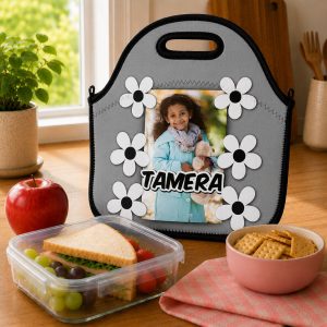 Alternative view of Personalized Kids 12 oz Tumbler – Daisy Flowers Design (Add Name & Photo) – Add Matching Lunch Bag