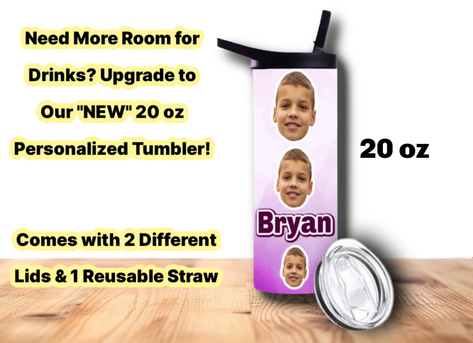 12 oz Kids Custom Tumbler – Personalized Name & Photo – Sports Design – Add Matching Lunch Bag - Image 6