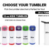 12 oz Personalized Kids Tumbler – Create Your Own Design – Custom Name & Photo Cup – Add Matching Lunch Bag - Image 10
