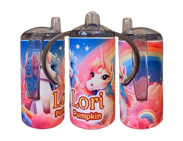 Custom 12 oz Toddler Sippy Cup Tumbler – Personalized with a Name and Fun Design  – Spill Proof - Image 2
