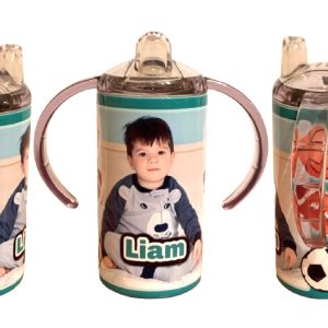 12 oz Spill-Proof Sippy Cup – Custom Name & Photo – Perfect Toddler Gift