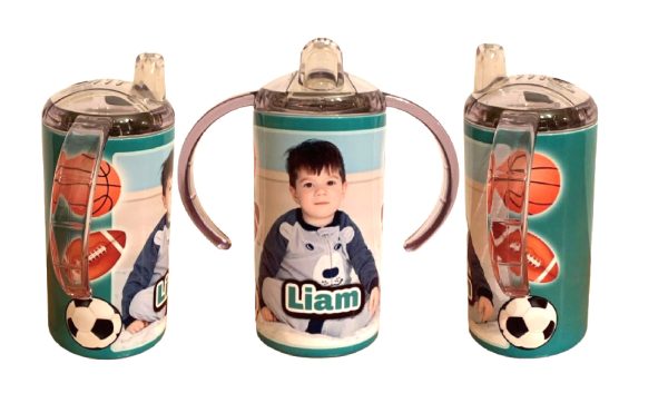 12 oz Spill-Proof Sippy Cup – Custom Name & Photo – Perfect Toddler Gift