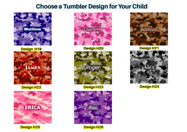 Camouflage Personalized 20 oz Tumbler for Pre-Teens & Teens – Add a Name for a One-of-a-Kind Gift! - Image 2