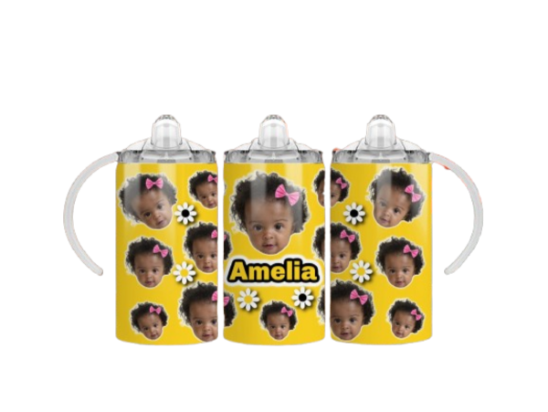 12 oz Personalized Sippy Cup Tumbler – Custom Name & Photo – Spill-Proof