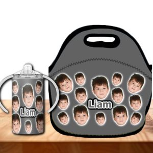 12 oz Personalized Toddler Sippy Cup – Sports Balls Design – Add Name & Photo – Spill-Proof – Add Matching Lunch Bag