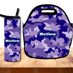 Personalized Camouflage 20 oz & 30 oz Tumbler – Custom Name for Kids & Adults – Add a Matching Lunch Bag