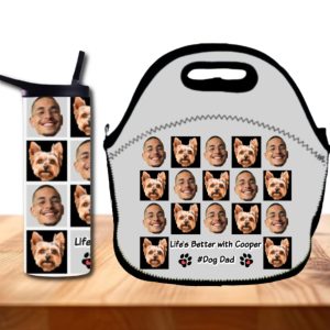 Pet Lover Personalized Tumbler 20 oz & 30 oz – Custom Pet Face Design – Dog & Cat Gift – Add a Matching Lunch Bag