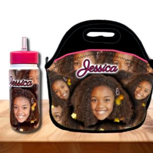 14 oz Kids Custom Tumbler – Upload Your Own Design, Name & Photo – Add a Matching Reusable Lunch Bag