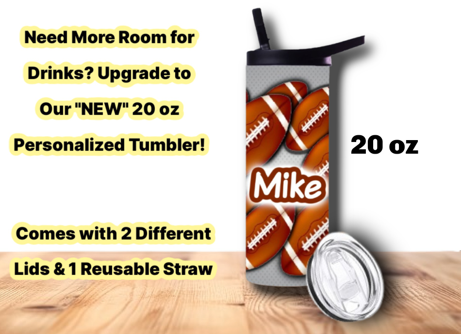 12 oz Personalized Kids Sports Tumbler – Pick Your Favorite Sports Ball & Add a Name – Add Matching Lunch Bag - Image 6