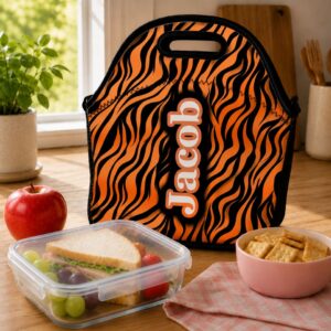 Alternative view of 12 oz Personalized Animal Print Toddler Sippy Cup – Spill Proof Kids Tumbler with Name – Add a Matching Lunch Bag