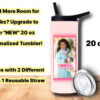 Personalized Kids 12 oz Tumbler – Daisy Flowers Design (Add Name & Photo) – Add Matching Lunch Bag - Image 6
